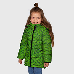 Куртка зимняя для девочки Зелёная чешуя, цвет: 3D-черный — фото 2