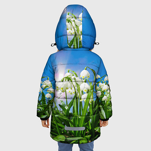 Зимняя куртка для девочки Подснежники / 3D-Светло-серый – фото 4