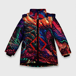 Куртка зимняя для девочки DARK SOULS III, цвет: 3D-черный