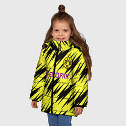 Куртка зимняя для девочки Borussia 2020-2021 г, цвет: 3D-черный — фото 2