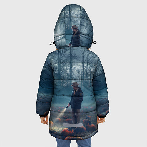 Зимняя куртка для девочки Stranger Things / 3D-Светло-серый – фото 4