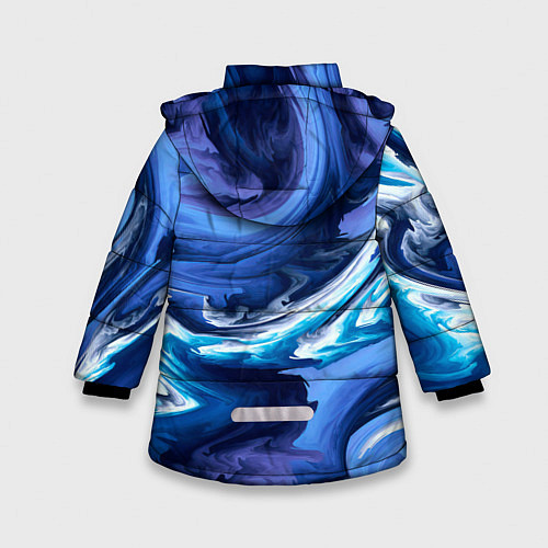 Зимняя куртка для девочки Абстрактные волны / 3D-Черный – фото 2
