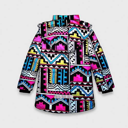 Зимняя куртка для девочки Ацтеки / 3D-Черный – фото 2