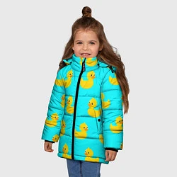 Куртка зимняя для девочки Уточки, цвет: 3D-черный — фото 2