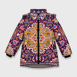 Куртка зимняя для девочки Ковер, цвет: 3D-светло-серый
