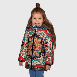 Куртка зимняя для девочки Текстура ковра, цвет: 3D-черный — фото 2