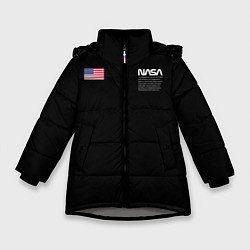 Куртка зимняя для девочки NASA, цвет: 3D-светло-серый