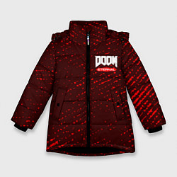 Куртка зимняя для девочки DOOM ETERNAL ДУМ ЭТЕРНАЛ, цвет: 3D-черный