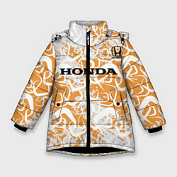 Куртка зимняя для девочки Honda, цвет: 3D-черный