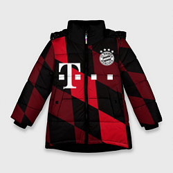 Куртка зимняя для девочки ФК Бавария Мюнхен, цвет: 3D-черный