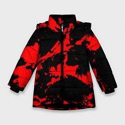 Зимняя куртка для девочки Красный на черном