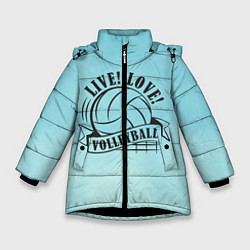 Куртка зимняя для девочки LIVE! LOVE! VOLLEYBALL!, цвет: 3D-черный
