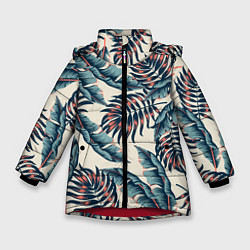 Куртка зимняя для девочки Тихие тропики, цвет: 3D-красный