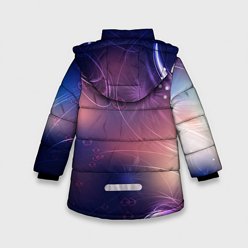 Зимняя куртка для девочки Абстракция / 3D-Черный – фото 2