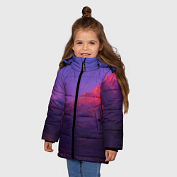 Куртка зимняя для девочки Горы, цвет: 3D-красный — фото 2