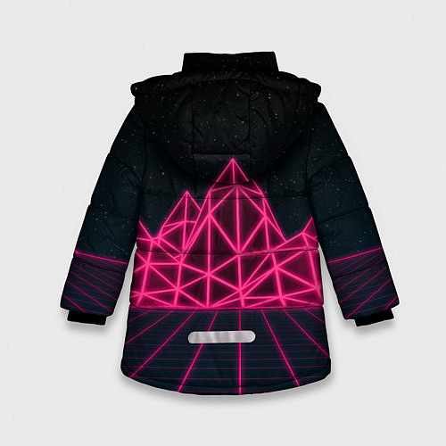 Зимняя куртка для девочки Неоновые Горы / 3D-Черный – фото 2