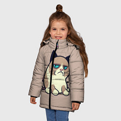 Куртка зимняя для девочки Великий Grumpy Cat, цвет: 3D-черный — фото 2