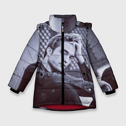 Куртка зимняя для девочки Роберт Паттинсон, цвет: 3D-красный