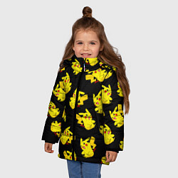 Куртка зимняя для девочки Веселый пикачу, цвет: 3D-черный — фото 2