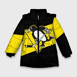 Куртка зимняя для девочки Питтсбург Пингвинз, цвет: 3D-черный