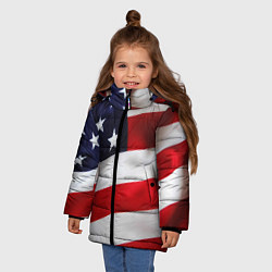 Куртка зимняя для девочки США USA, цвет: 3D-черный — фото 2