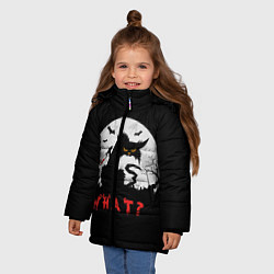 Куртка зимняя для девочки What Cat Halloween, цвет: 3D-черный — фото 2