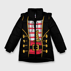 Куртка зимняя для девочки Пиратский камзол, цвет: 3D-черный