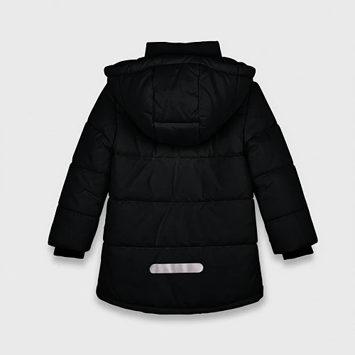 Зимняя куртка для девочки Ночная карта Парижа / 3D-Черный – фото 2