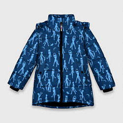 Куртка зимняя для девочки КОТИКИ НА ПРОГУЛКЕ ПАТТЕРН, цвет: 3D-черный