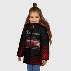 Куртка зимняя для девочки Mercedes Benz AMG, цвет: 3D-черный — фото 2
