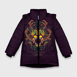 Куртка зимняя для девочки LION, цвет: 3D-черный
