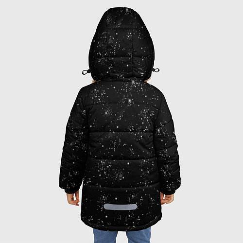 Зимняя куртка для девочки Космический Кит / 3D-Светло-серый – фото 4