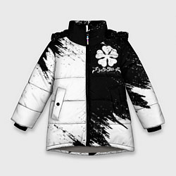 Куртка зимняя для девочки ЧЁРНЫЙ КЛЕВЕР BLACK CLOVER, цвет: 3D-светло-серый