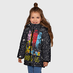 Куртка зимняя для девочки Among Us - Среди Нас, цвет: 3D-черный — фото 2
