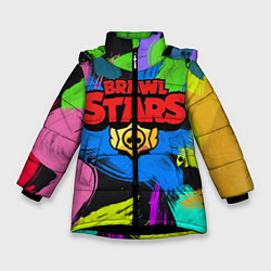 Куртка зимняя для девочки Brawl Stars Brush, цвет: 3D-черный