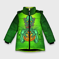 Куртка зимняя для девочки Zombie, цвет: 3D-черный