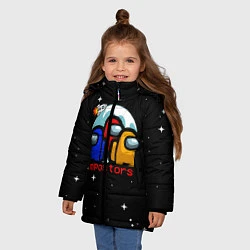 Куртка зимняя для девочки Among us IMPOSTORS, цвет: 3D-красный — фото 2