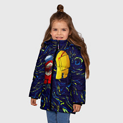 Куртка зимняя для девочки Among Us Van Gogh Style, цвет: 3D-черный — фото 2