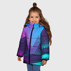 Куртка зимняя для девочки NEON FOREST, цвет: 3D-черный — фото 2
