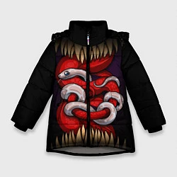 Куртка зимняя для девочки Monster and snake, цвет: 3D-светло-серый