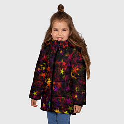 Куртка зимняя для девочки Stars, цвет: 3D-черный — фото 2