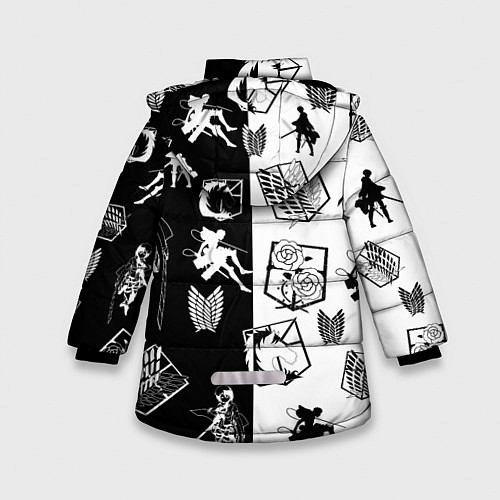 Зимняя куртка для девочки Атака на титанов / 3D-Черный – фото 2