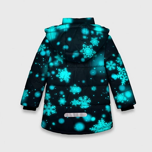 Зимняя куртка для девочки Новогодний пингвин / 3D-Черный – фото 2