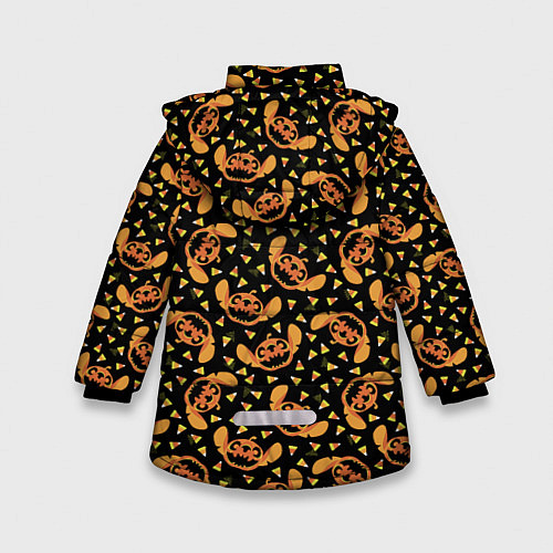 Зимняя куртка для девочки Стич Хэллоуин / 3D-Черный – фото 2