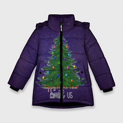 Куртка зимняя для девочки Among Us - New Year, цвет: 3D-черный