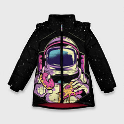 Зимняя куртка для девочки Пицца, пончик и космос