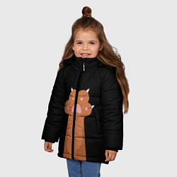 Куртка зимняя для девочки Лапа медведя, цвет: 3D-черный — фото 2