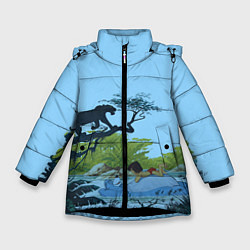Куртка зимняя для девочки Jungle Book, цвет: 3D-черный