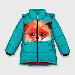 Куртка зимняя для девочки Лисичка, цвет: 3D-красный