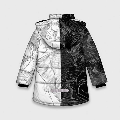 Зимняя куртка для девочки Jujutsu Kaisen Сукуна х Юдзи / 3D-Черный – фото 2